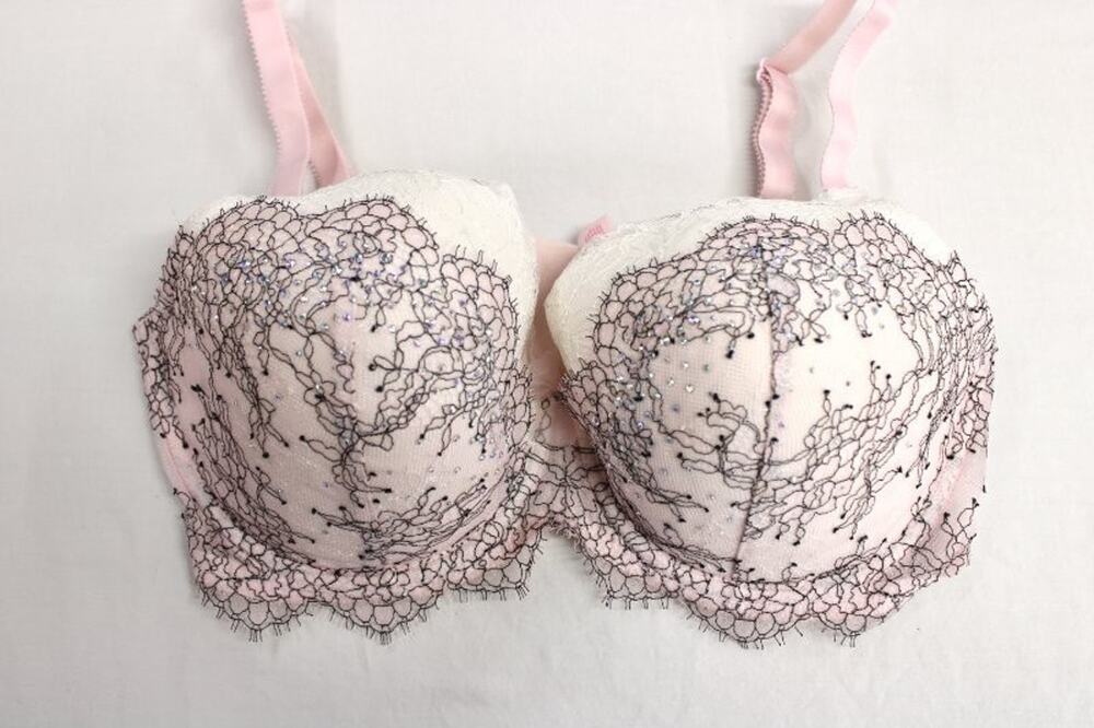 Victoria's Secret Bombshell Dream Angels Demi Buste Double Bra 38DD Rhinestone